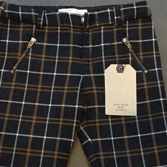 Zara plaid zipper pocket pants, size 5, NWT - Picture 2 of 5